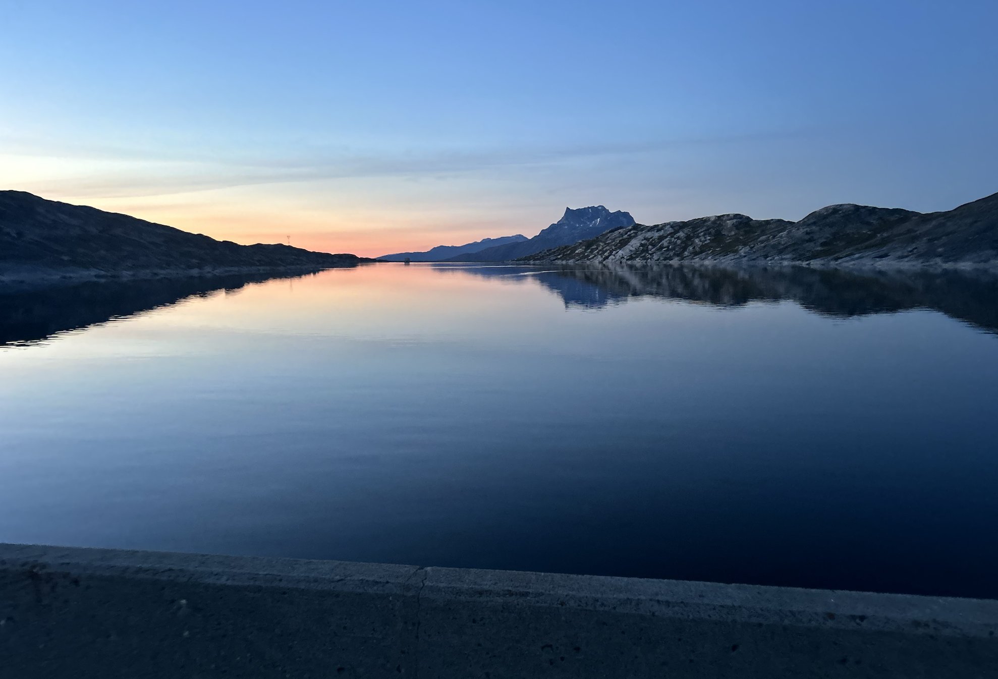 Lake and mountains In Greenland