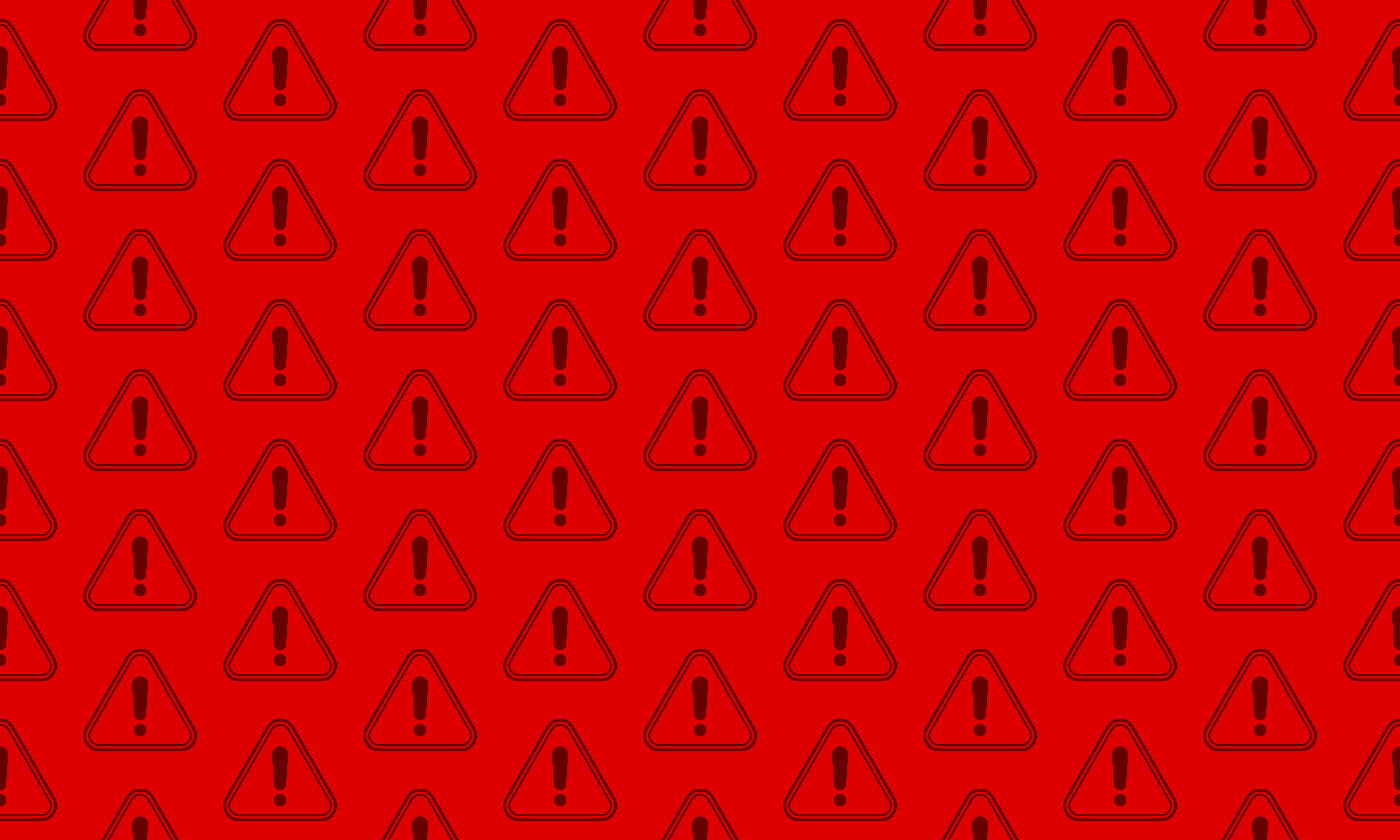 Triangular exclamation mark warning sign seamless pattern background