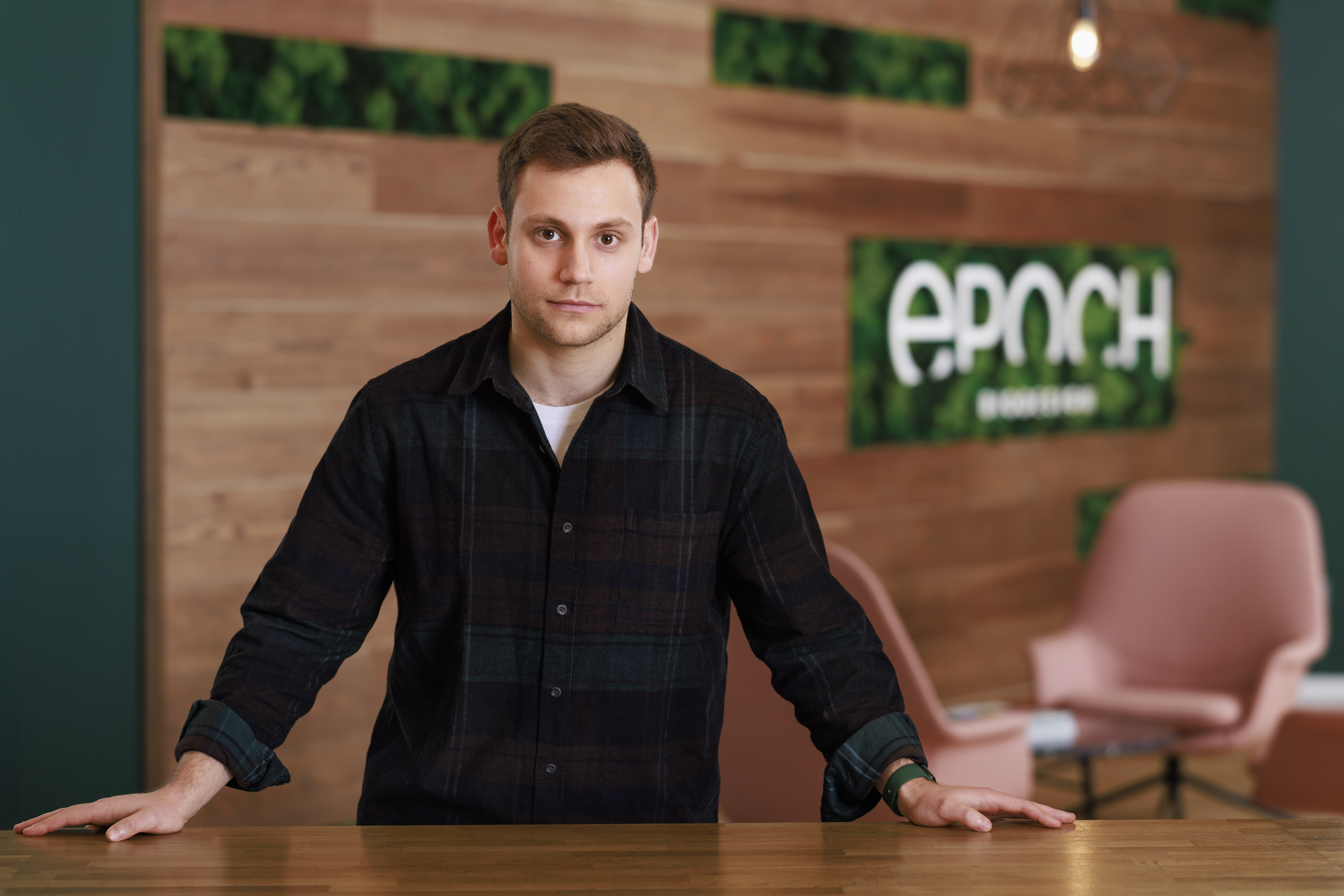 Jacob Nathan CEO Portrait, CEO Epoch Biodesign, location portrait, Finsbury Square