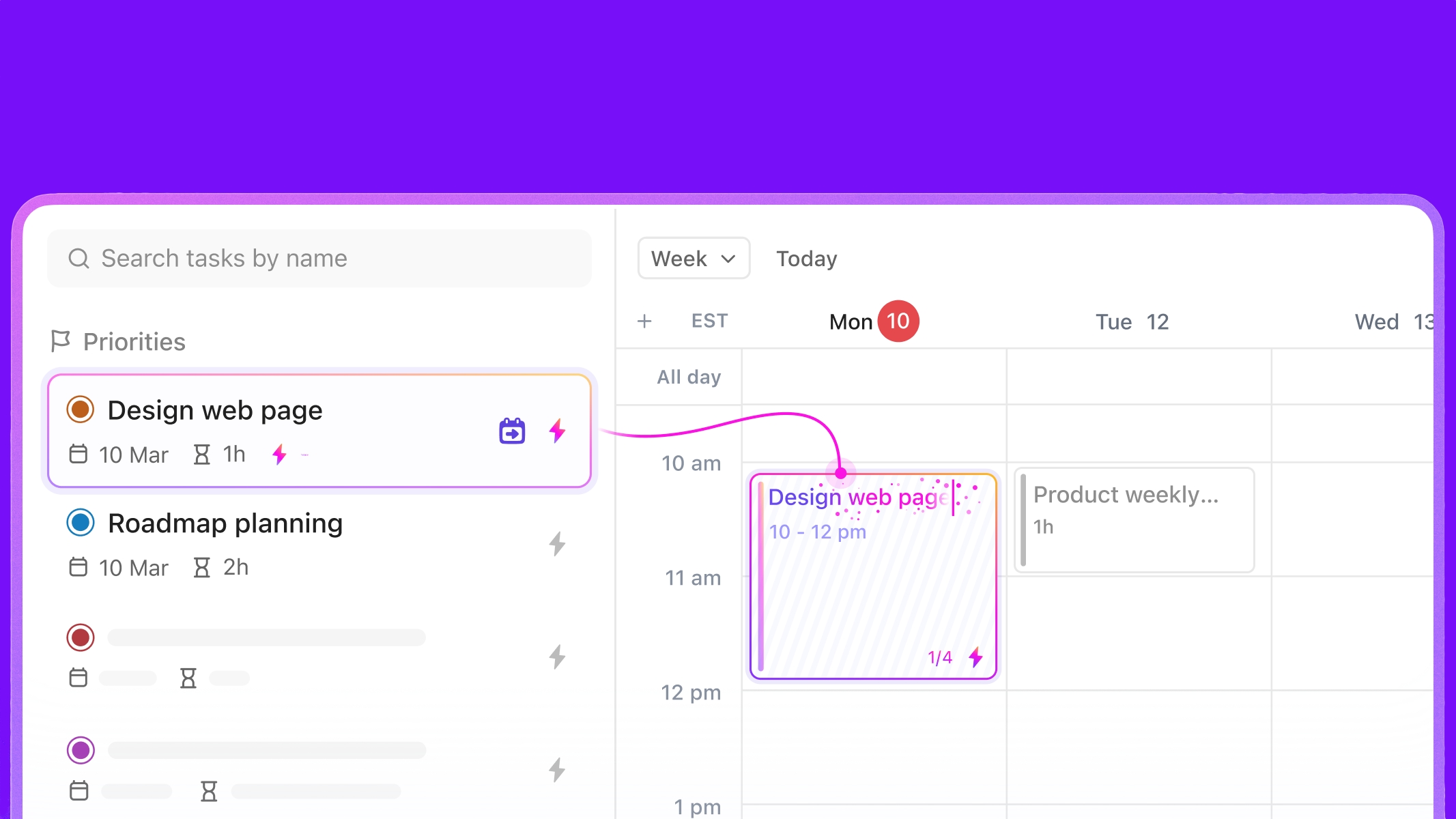 ClickUp calendar
