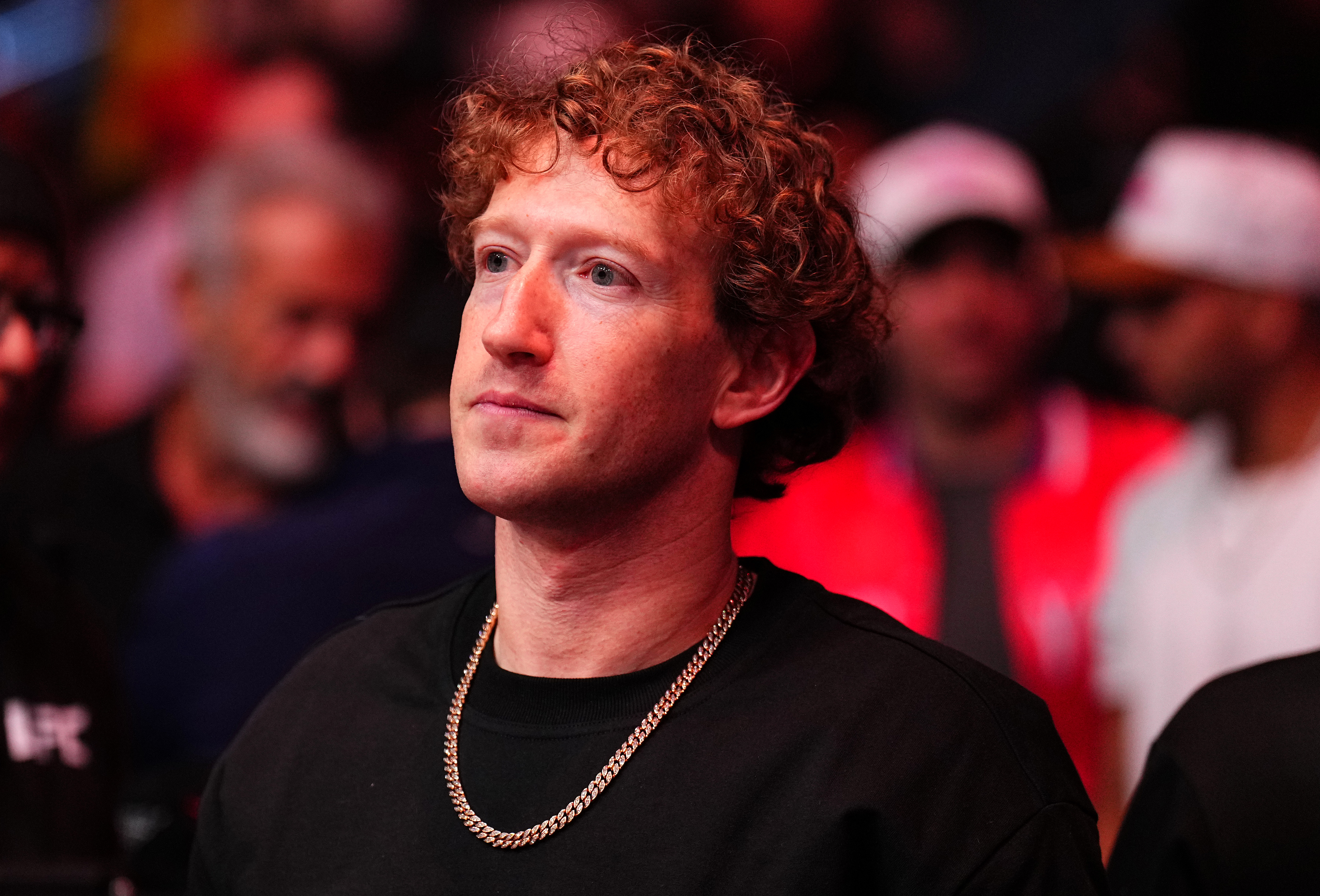 Mark Zuckerberg is seen in attendance during the UFC 313 event at T-Mobile Arena on March 08, 2025 in Las Vegas