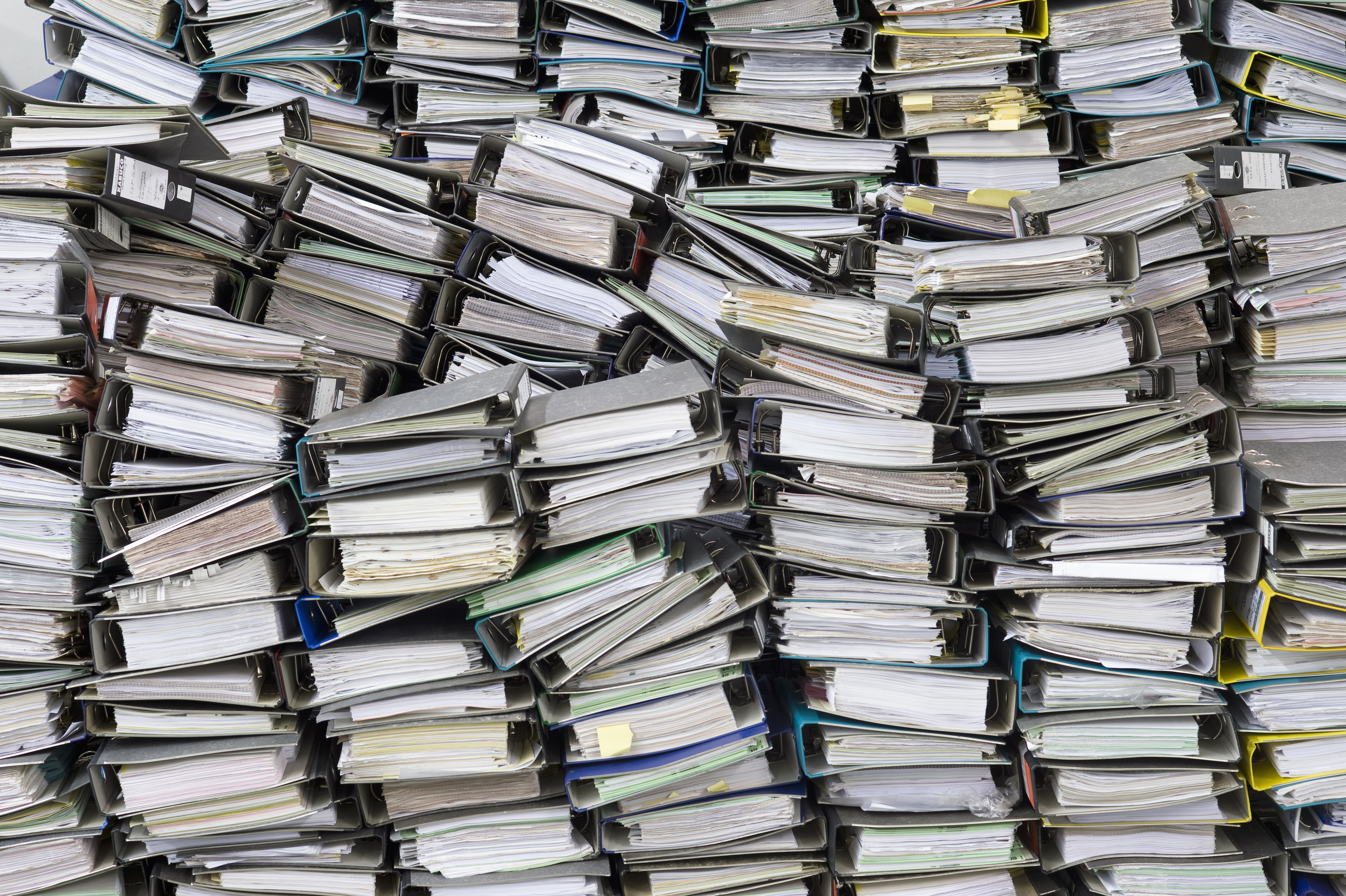 stacks of full binders
