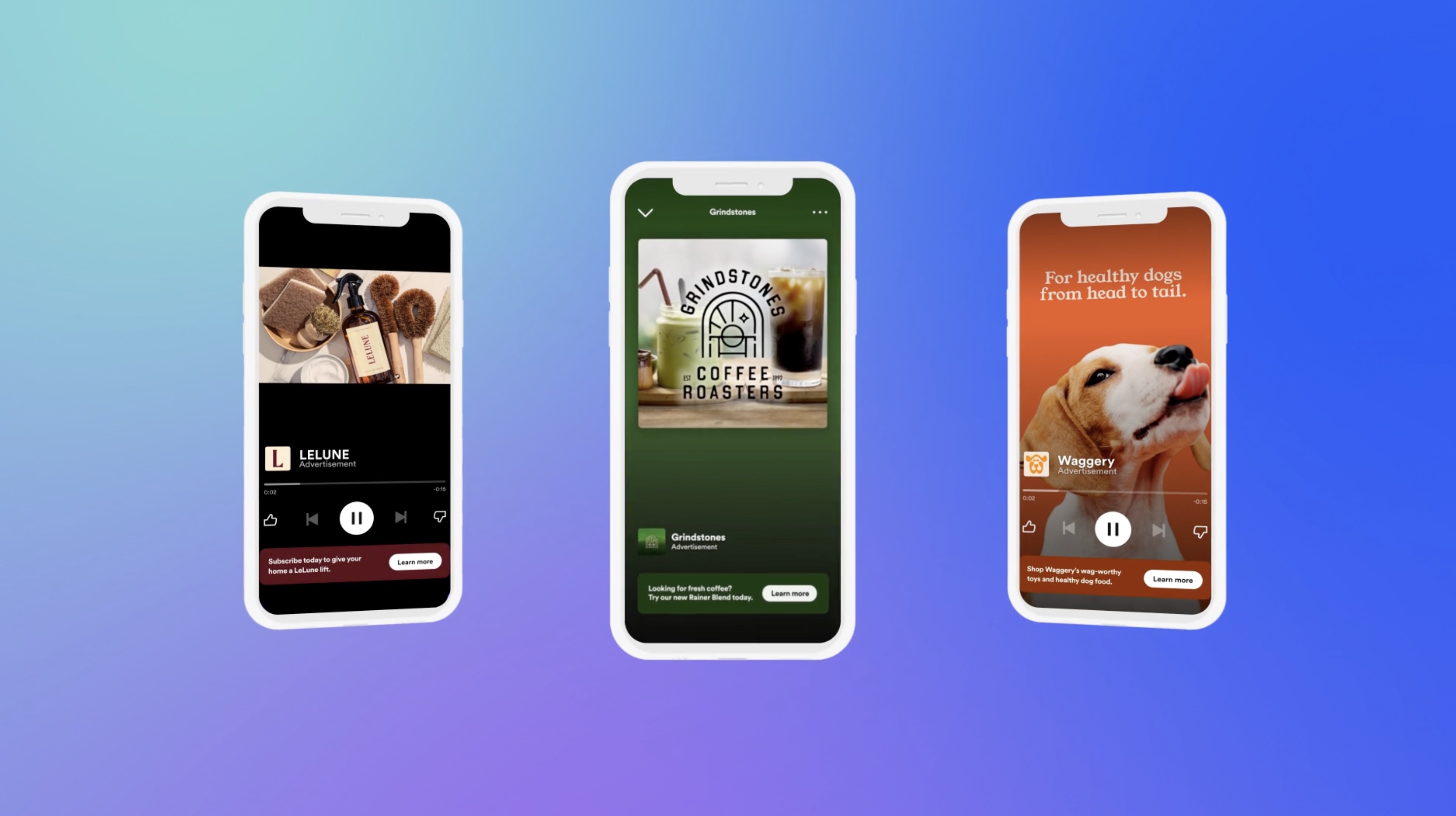 Spotify Gen AI ads on smartphone screens