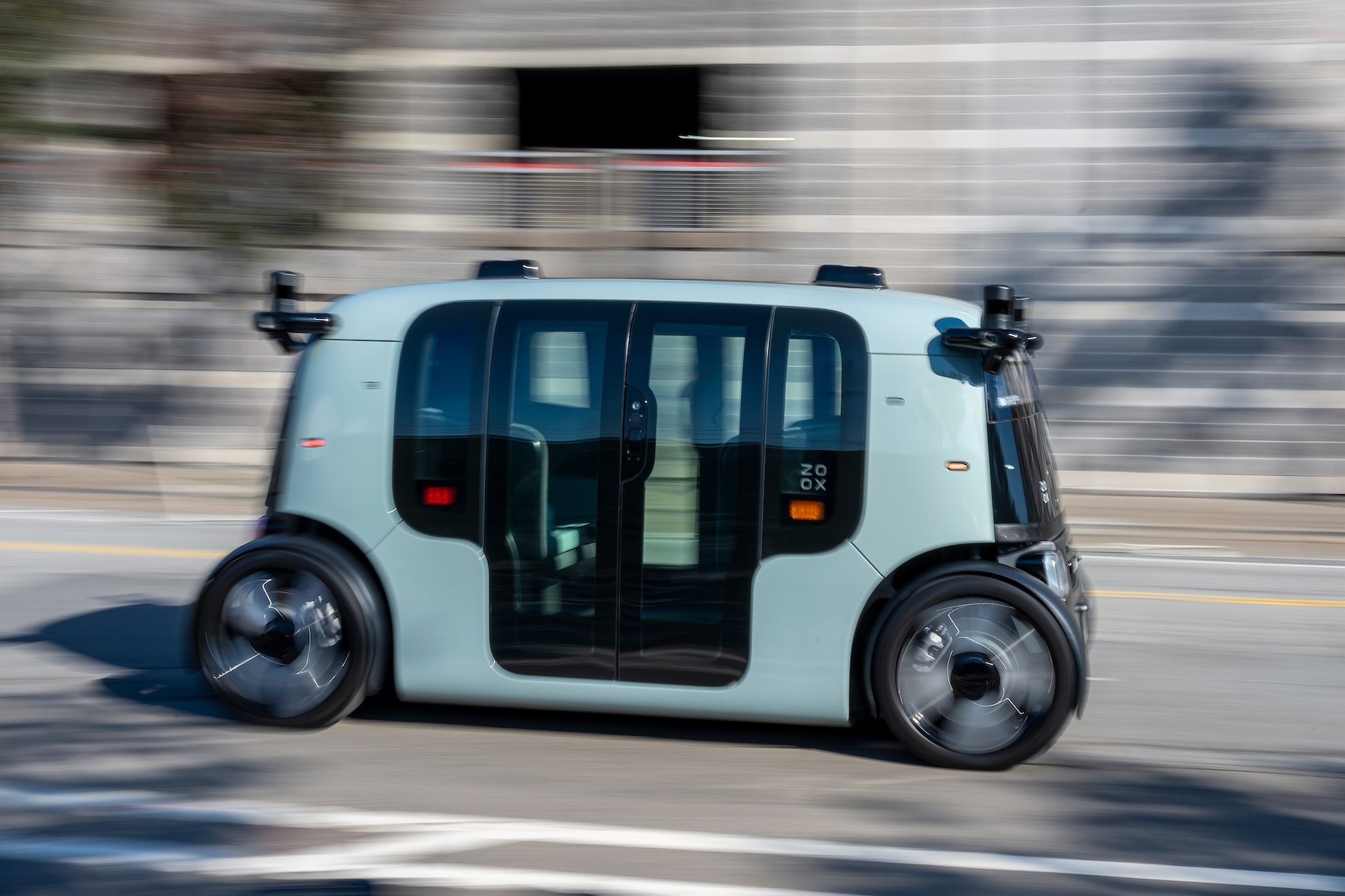 A Zoox autonomous robotaxi in San Francisco.