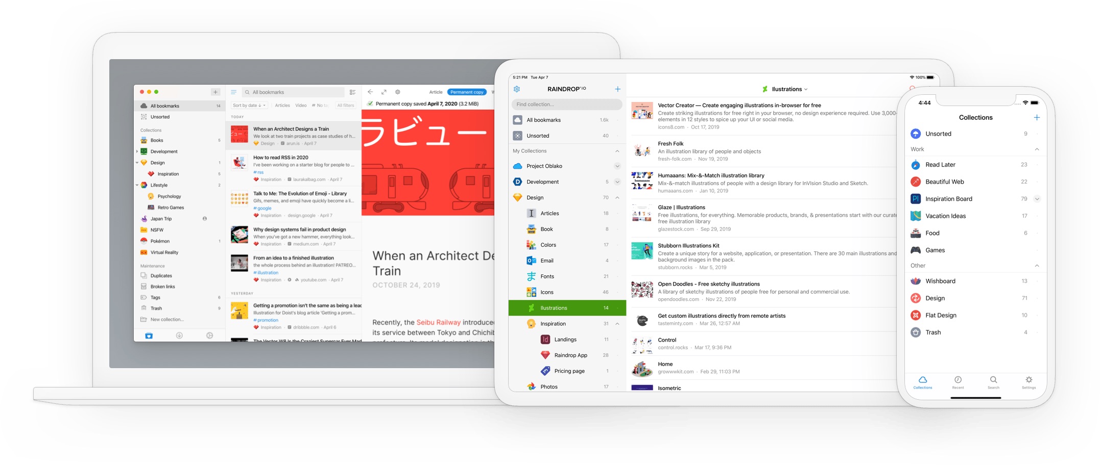 Bookmark management app Raindrop.io
