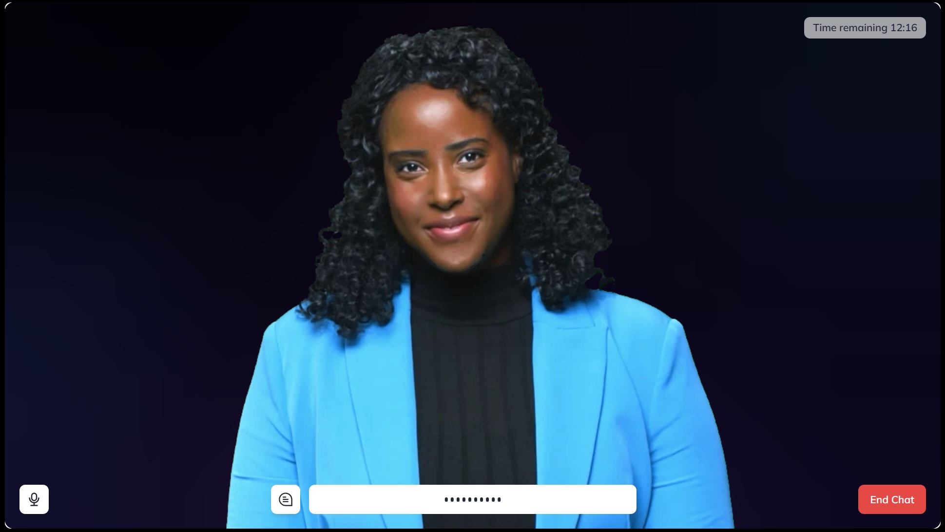 AI avatar representing Amina