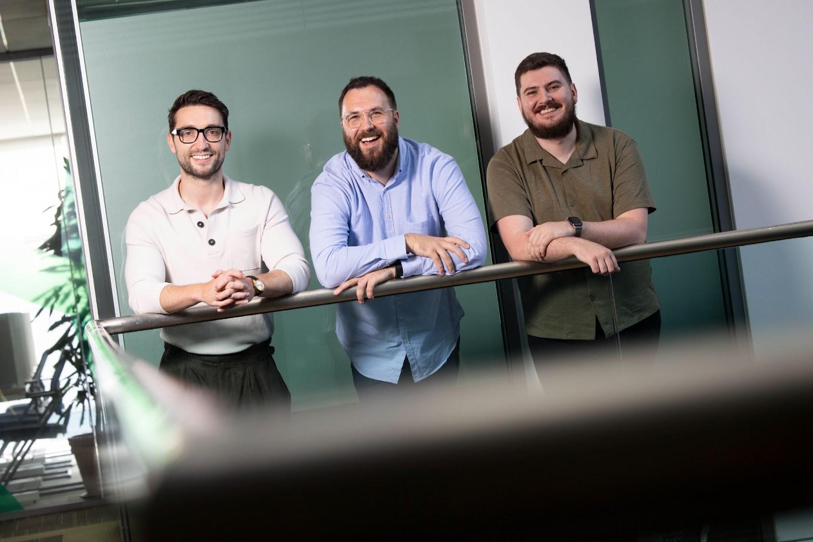 From left to right: Patrick Guiney, Cormac Chisholm, and Darren Britton of DevAlly - Photo: Conor McCabe.