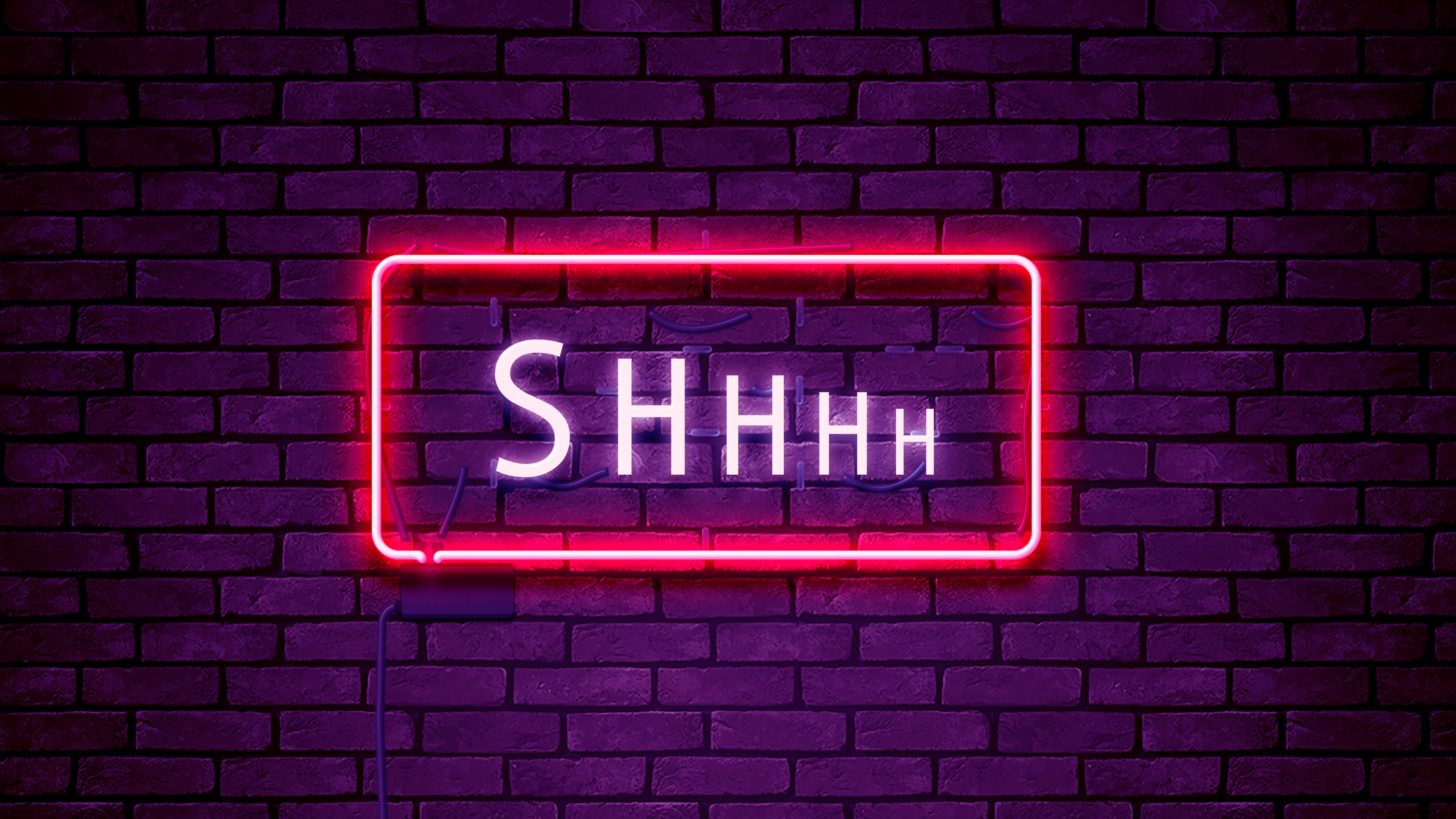 "SHHHH" Sign In Neon Lights