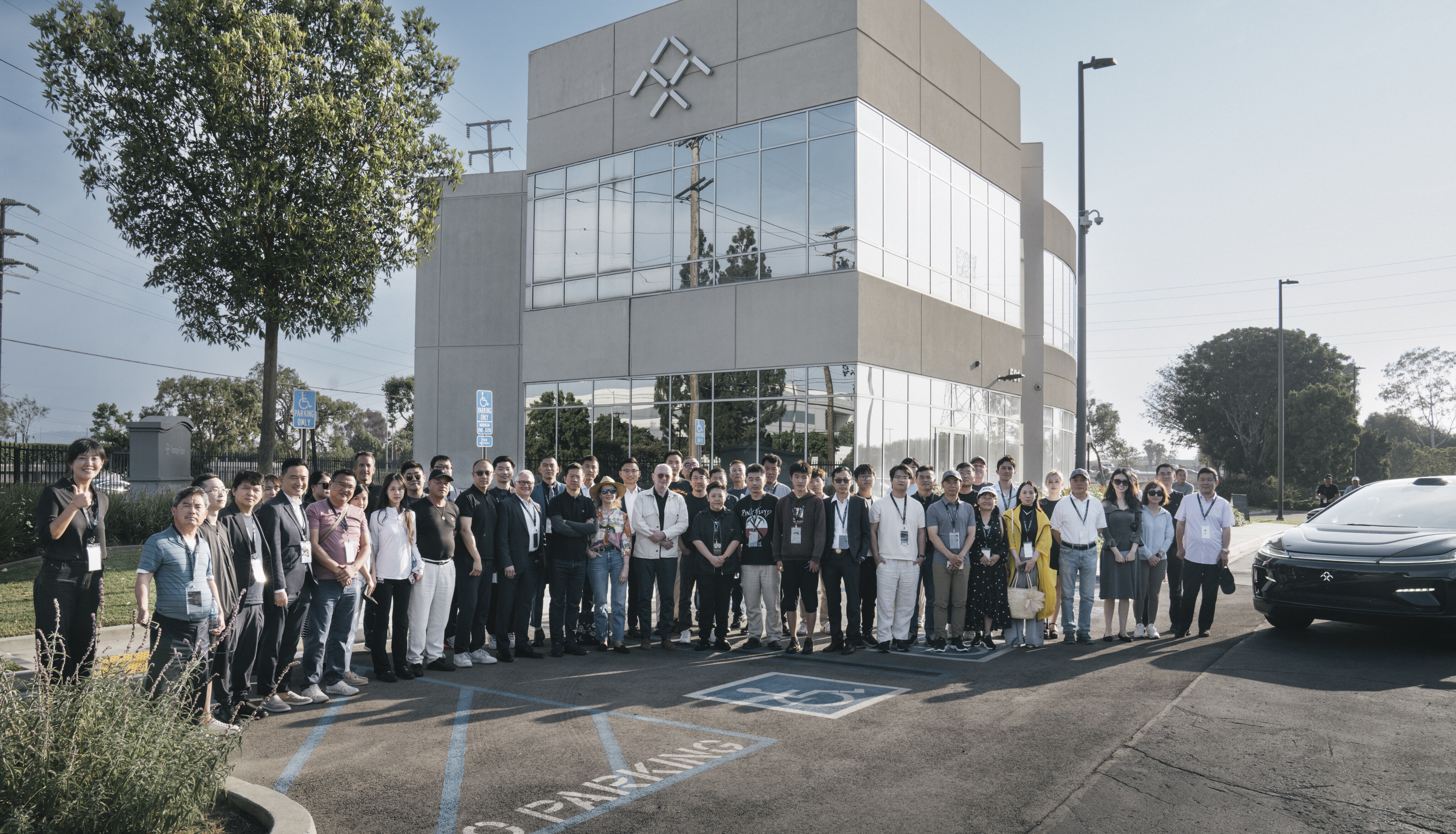 The Faraday Future building at 501 W 19th St which caught fire on September 28
