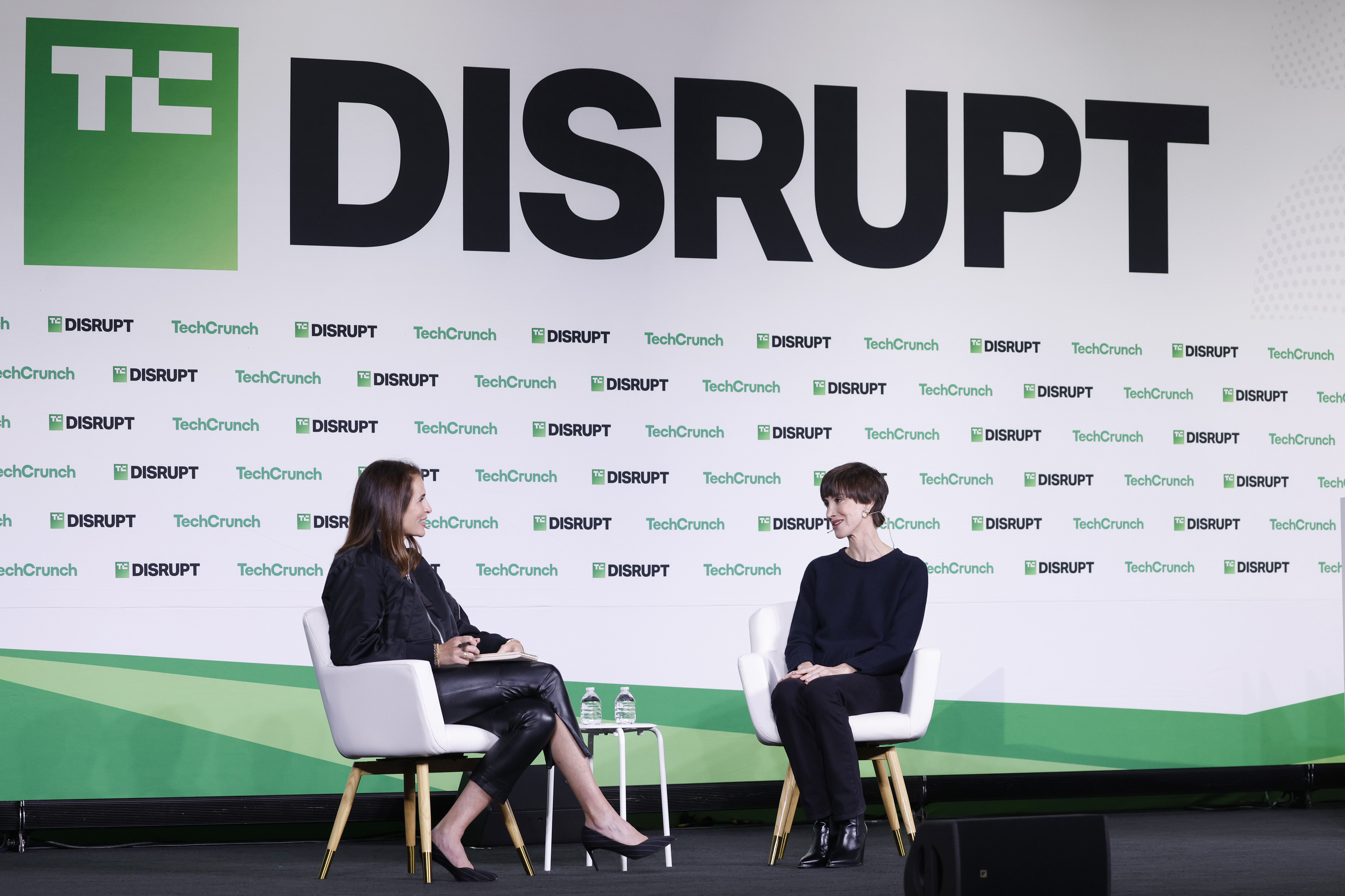 Connie Loizos, editor-in-chief & GM of TechCrunch, and Brynn Putnam, founder & CEO of Board, speak onstage during day two of TechCrunch Disrupt 2025
