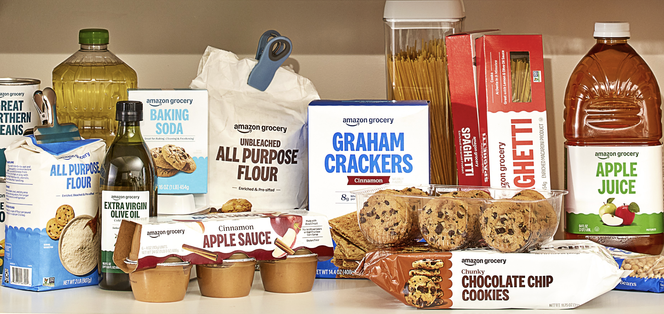 array of groceries