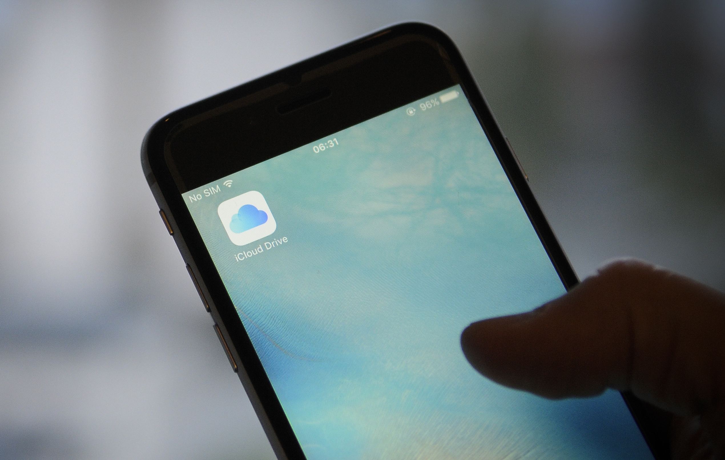 The iCloud storage application is seen on an iPhone on November 8, 2017.