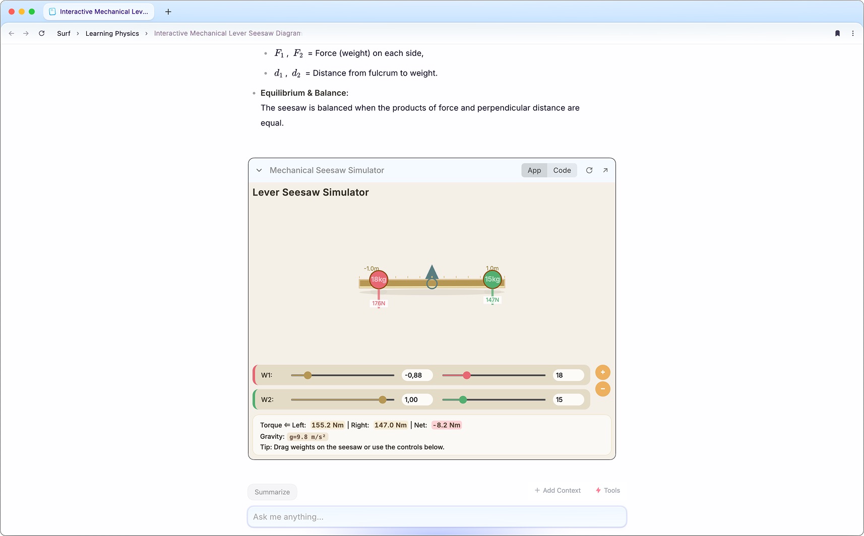 An image showing Deta.Surf app's feature that lets you build an interactive experience through code using AI prompts.