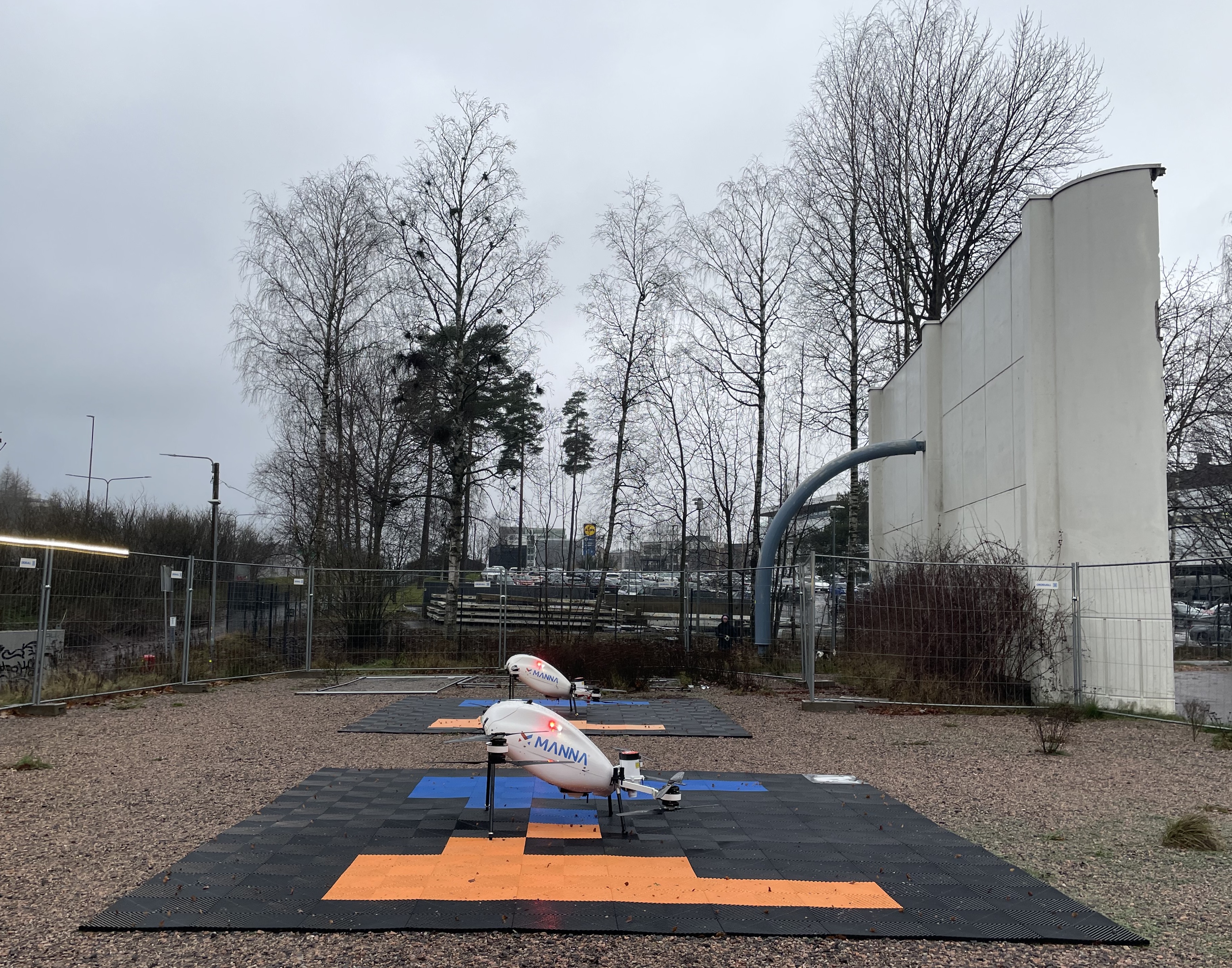 Huuva, Manna and Wolt partnership - Espoo, Finland - November 2025 - drones
