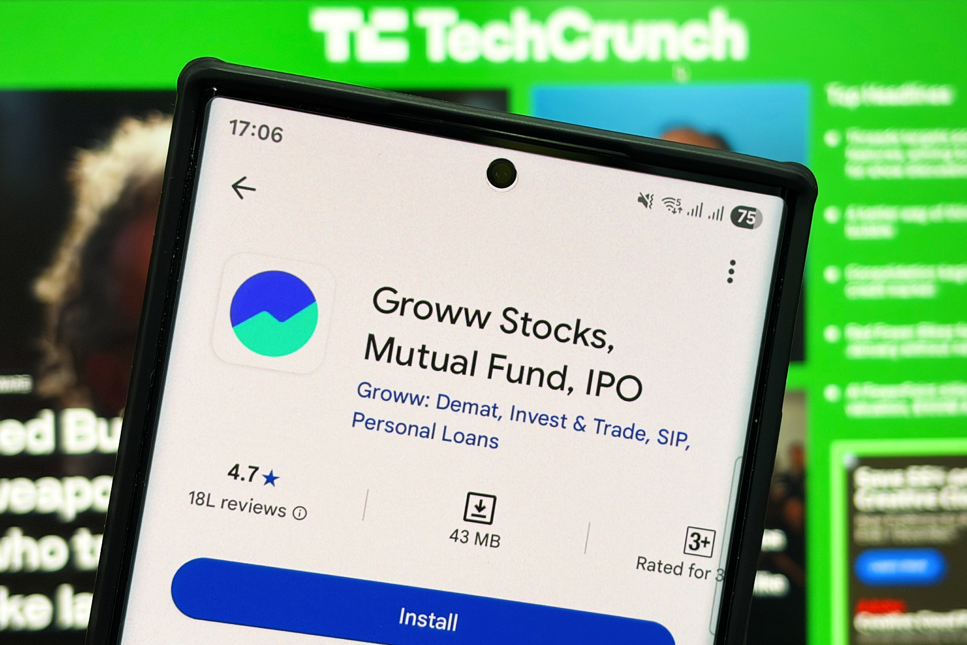 Groww app on smartphone