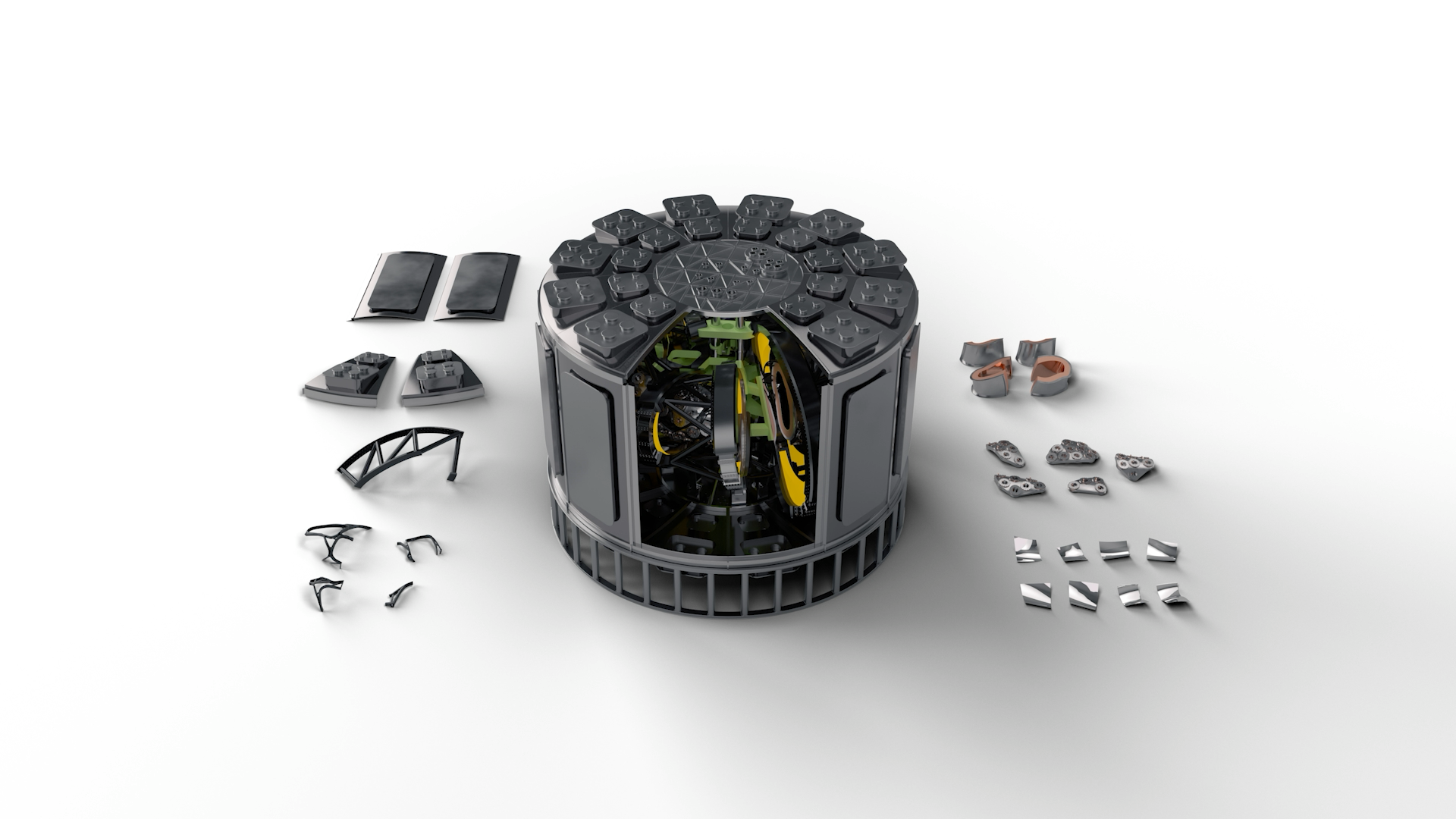 An illustration shows the parts of Thea Energy's Helios power plant.