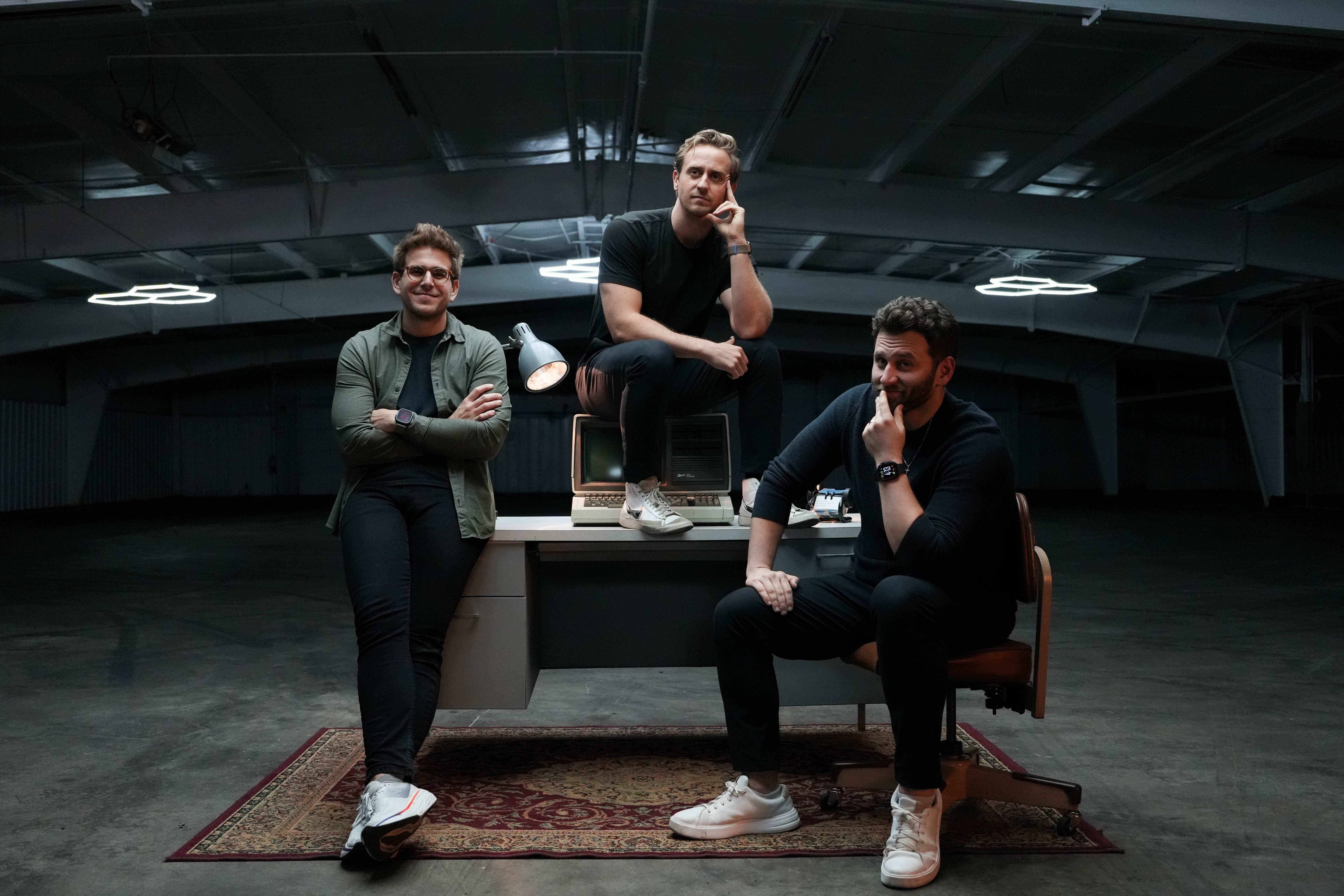 a picture of Linq co-founders Patrick Sullivan (CTO), Elliott Potter (CEO), and Jared Mattsson (President).