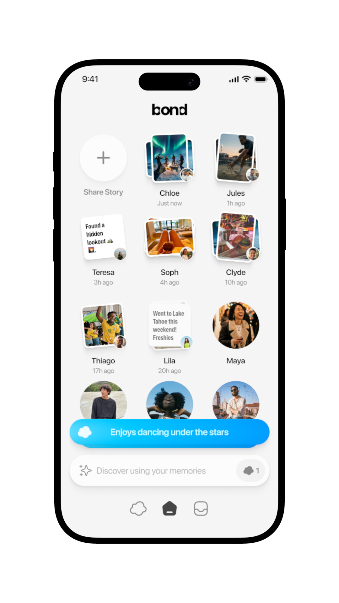Bond home screen