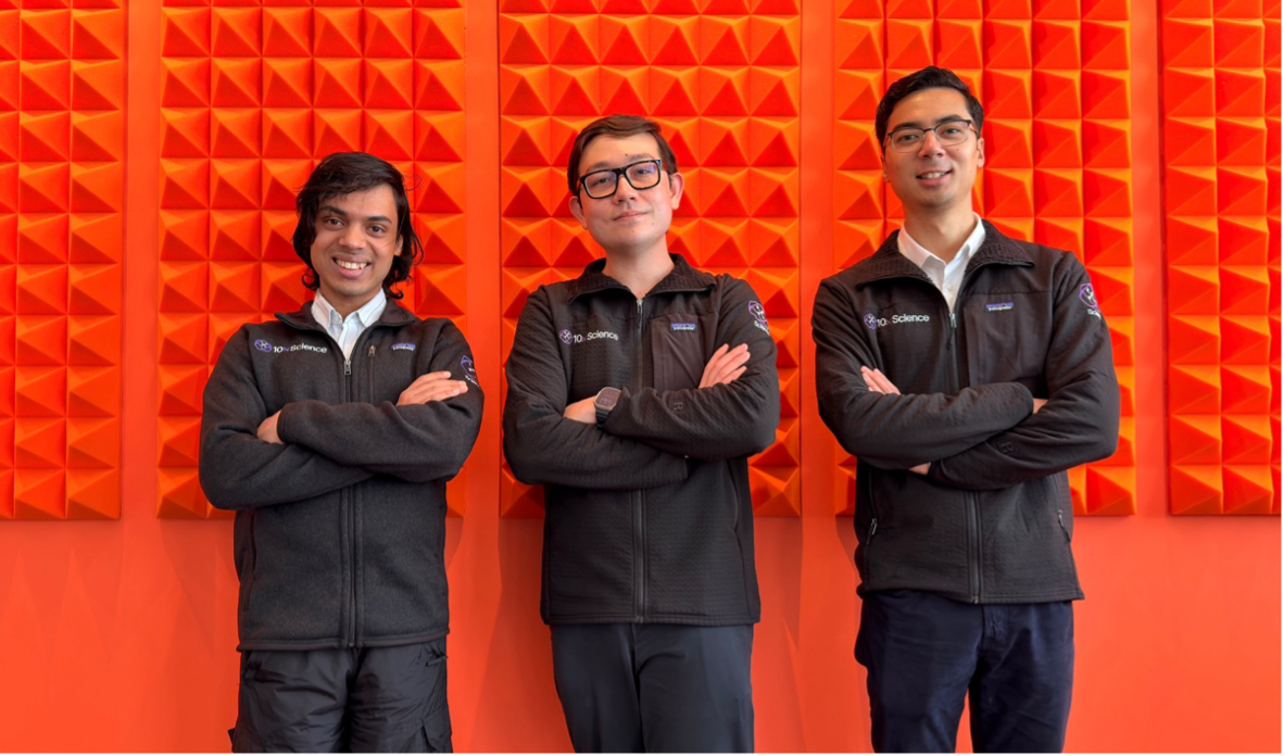 The co-founders of 10x Science: David Roberts, Andrew Reiter, and Vishnu Tejus.