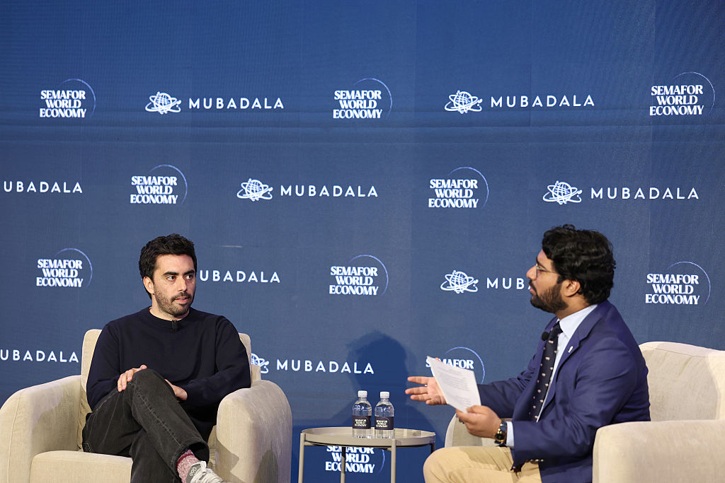 Cristóbal Valenzuela (Co-founder - Runway) and Rohan Goswami (Business Reporter - Semafor) speak on stage during Semafor World Economy 2026.