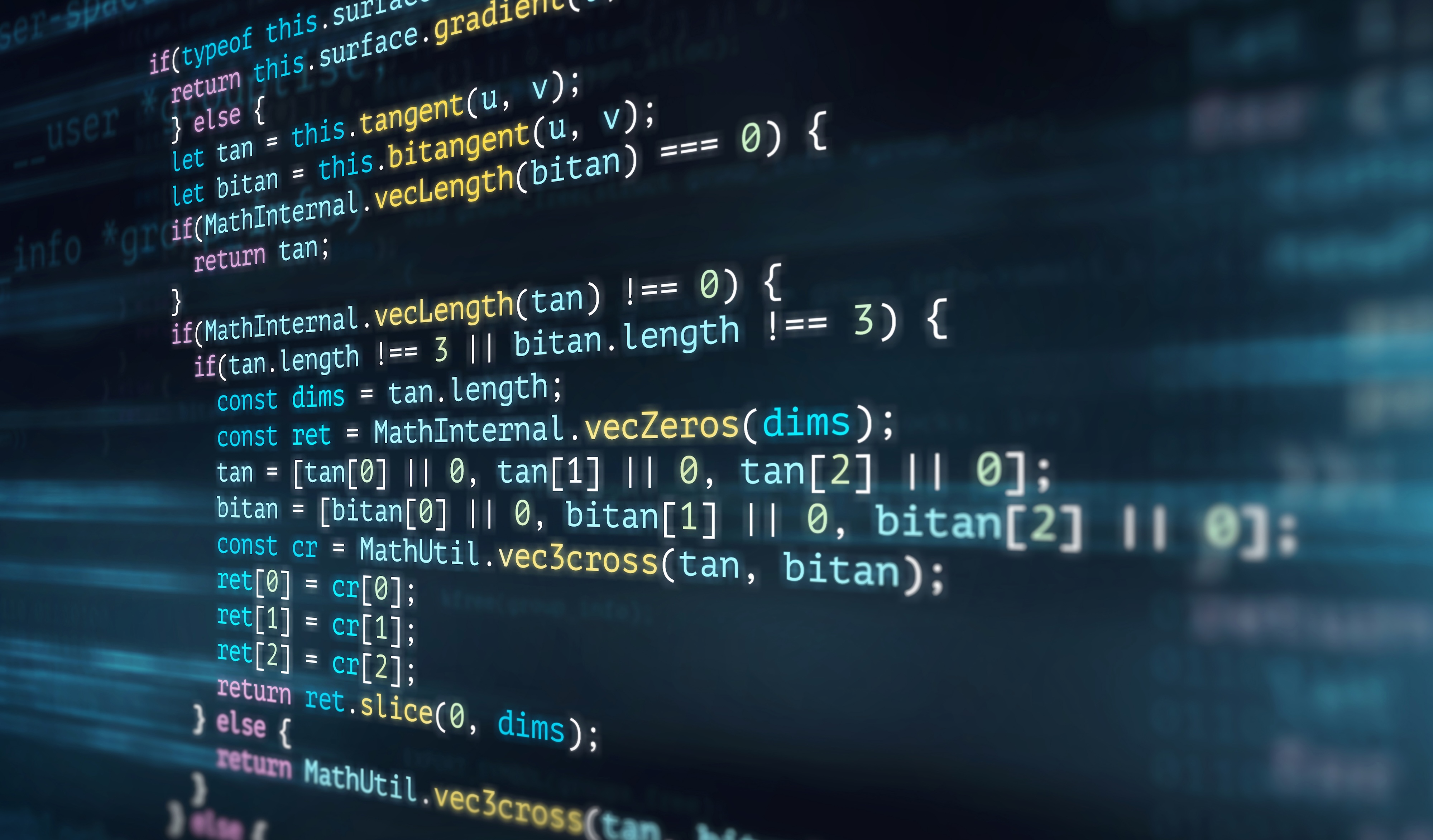 Computer code on a screen.