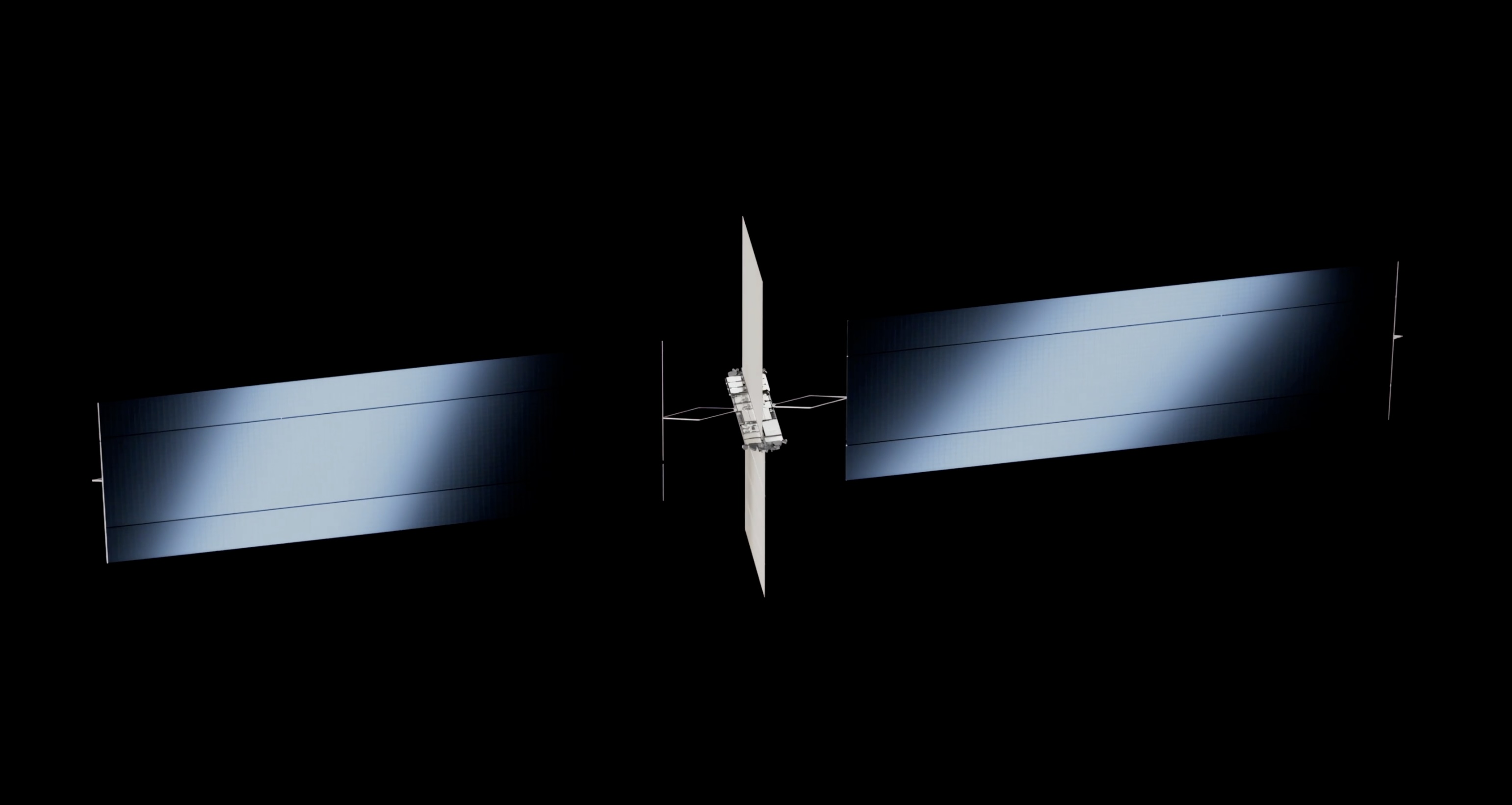 A render of a SpaceX AI satellite.