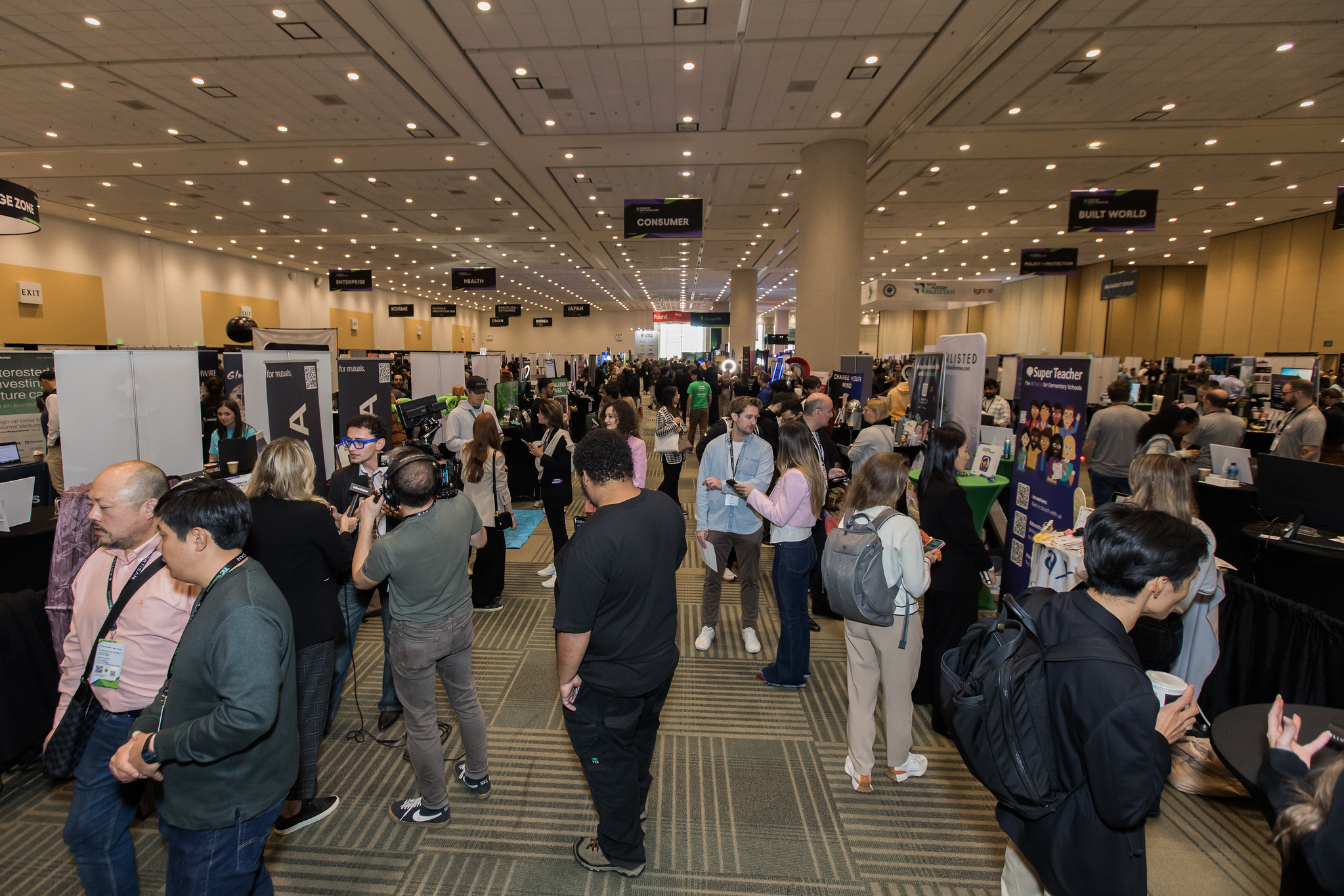 The expo hall at TechCrunch's 2025 Disrupt event