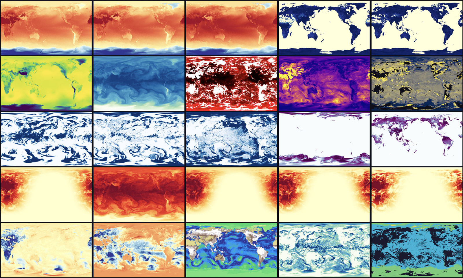 Visualizations of weather forecasts produced by WindBorne's AI model.